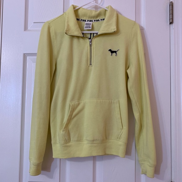 PINK Victoria's Secret Jackets & Blazers - PINK Victoria’s Secret Yellow Half Zip Jacket
